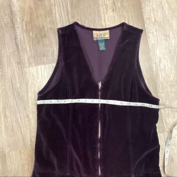 Vintage 90s Express Purple Velvet Romper Mini Dress Medium Zipper 100% Cotton - Picture 4 of 14